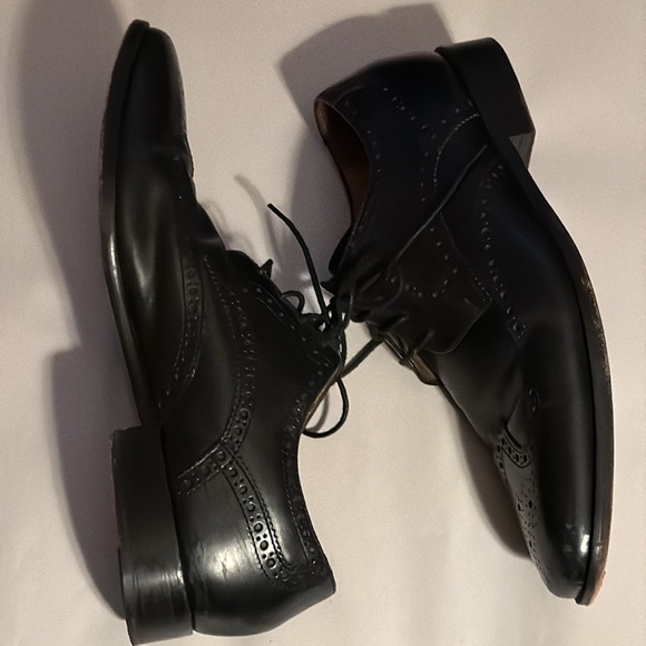 Cole Haan‎ black leather wing tip lace up dress shoes style C07964 9 1/2M - Picture 2 of 10